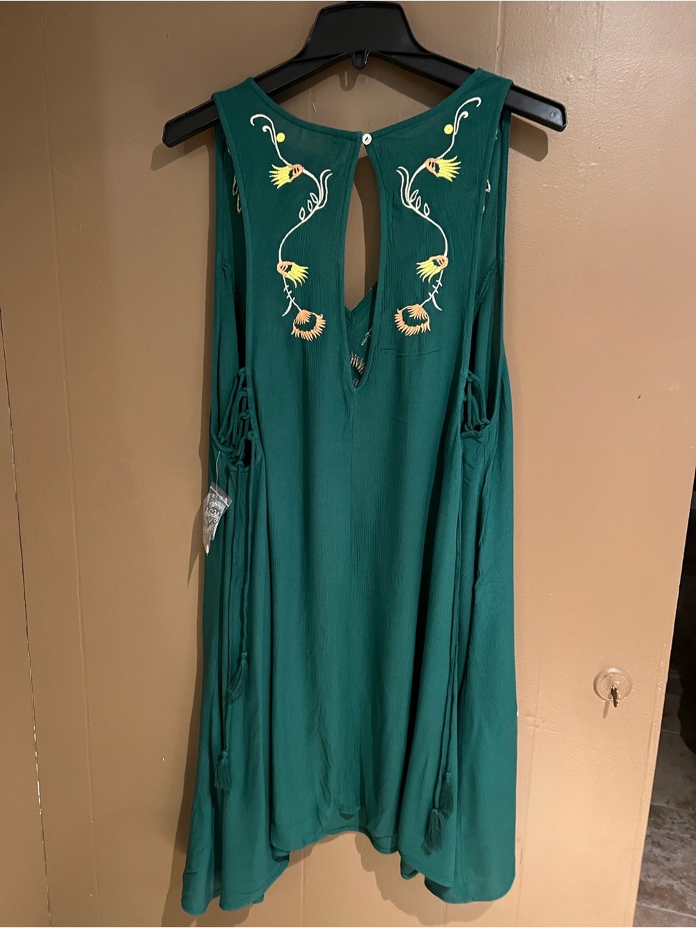 Free People Intimately Embroidered Dress in Ivy Green Combo Sz L NEW - Picture 5 of 16